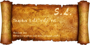 Supka Lóránt névjegykártya