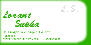 lorant supka business card
